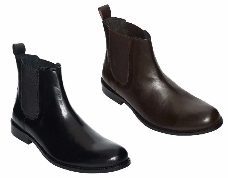women's ankle boots with unique patternsMens Leather Chelsea Boots - 24201-P