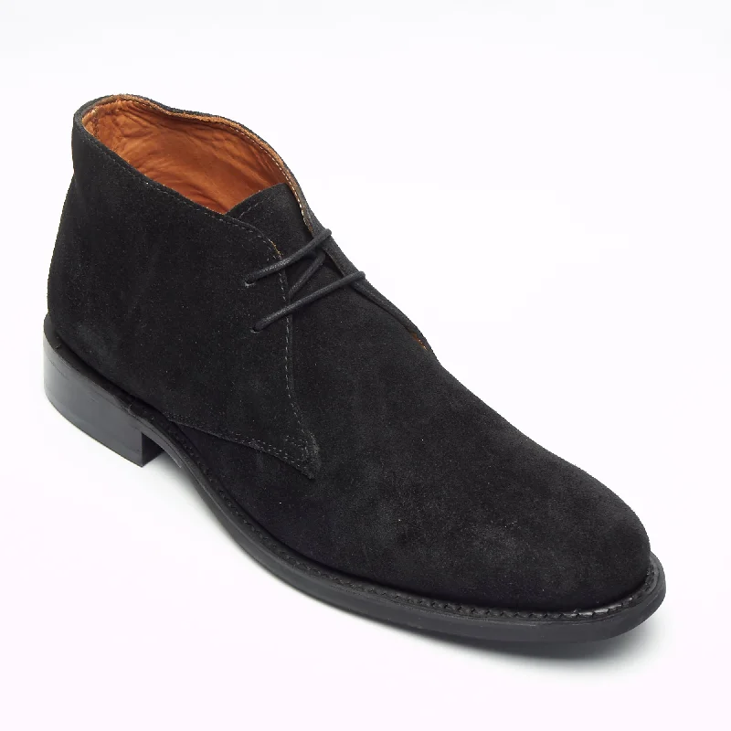 women's ankle boots for wide calvesMens Goodyear Welted Suede Lace Up Ankle Boots - 35515 Black