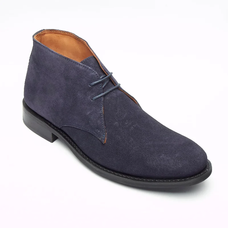 women's ankle boots for eveningMens Goodyear Welted Suede Lace Up Ankle Boots - 35515 Navy Blue
