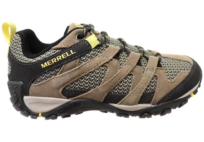 Arch - Support Women's Hiking Shoes in Khaki for Preventing FatigueMerrell Womens Alverstone Comfortable Leather Hiking Shoes Arch - Support Women's Hiking Shoes in Khaki for Preventing FatigueMerrell Womens Alverstone Comfortable Leather Hiking Shoes