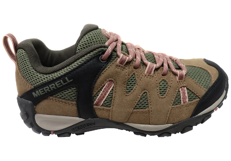 Women's Hiking Shoes with Lace - Lock System in Red for a Secure FitMerrell Womens Deverta 2 Comfortable Leather Hiking Shoes Women's Hiking Shoes with Lace - Lock System in Red for a Secure FitMerrell Womens Deverta 2 Comfortable Leather Hiking Shoes