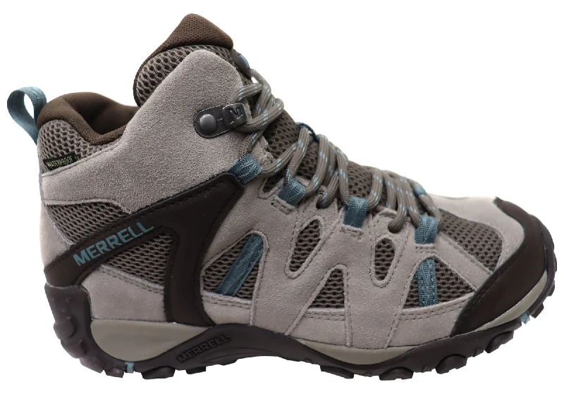 Cushioned Insole Women's Hiking Shoes in Navy for All - Day ComfortMerrell Womens Deverta 2 Mid Waterproof Comfort Leather Hiking Boots Cushioned Insole Women's Hiking Shoes in Navy for All - Day ComfortMerrell Womens Deverta 2 Mid Waterproof Comfort Leather Hiking Boots