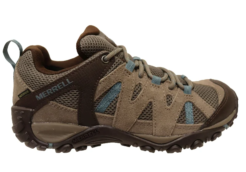 Shock - Absorbing Midsole Women's Hiking Shoes in Purple for Uneven GroundMerrell Womens Deverta 2 Waterproof Comfortable Leather Hiking Shoes Shock - Absorbing Midsole Women's Hiking Shoes in Purple for Uneven GroundMerrell Womens Deverta 2 Waterproof Comfortable Leather Hiking Shoes