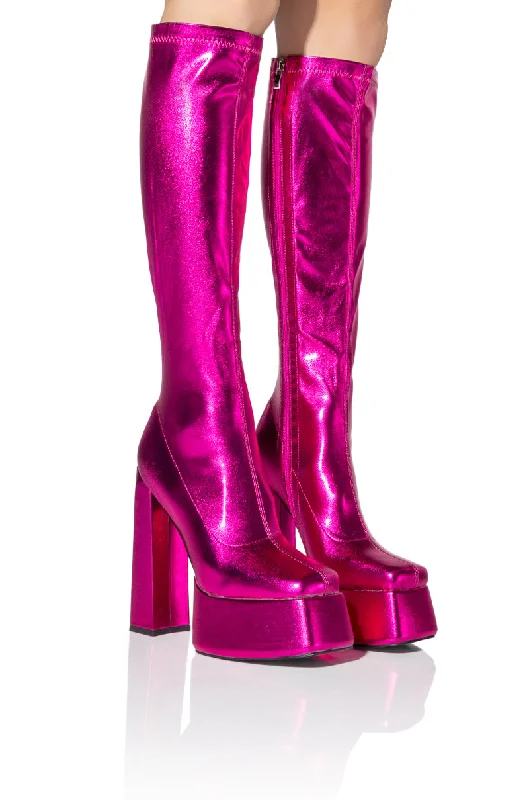 Knee high boots with side slits​OPEN
