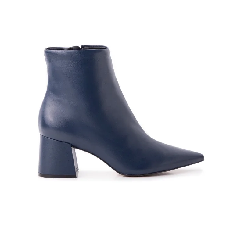 women's ankle boots with hidden wedgePark Navy Leather