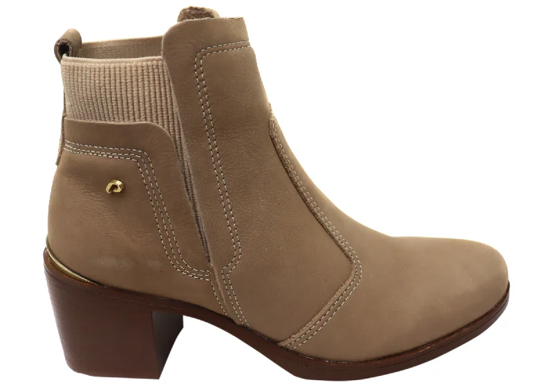 women's ankle boots with over-the-knee lookPegada Lane Womens Mid Heel Leather Ankle Boots Made In Brazil