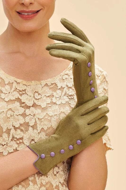women's ankle boots for winterPOWDER BEATRICE FAUX SUEDE GLOVES SAGE