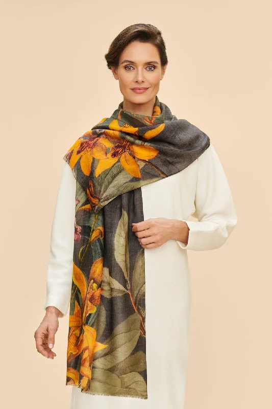 women's ankle boots with pull tabsPOWDER WOOL WRAP BOTANY BLISS SCARF