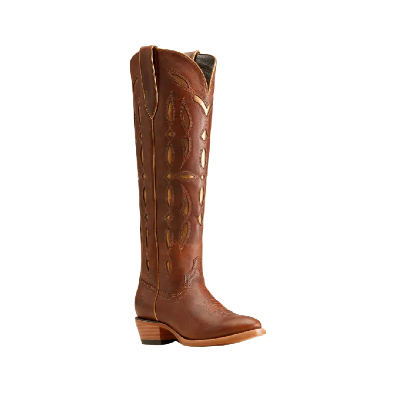 women's cowboy boots with cutoutsAriat Women's Saylor StretchFit Western Chic Brown Boots