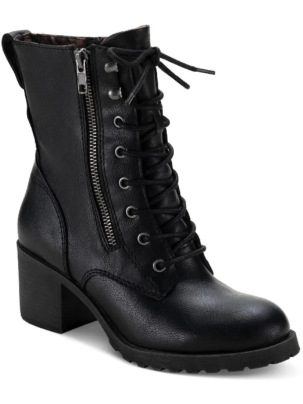 women's booties for knee supportSloanie Womens Faux Leather Double Zipper Ankle Boots