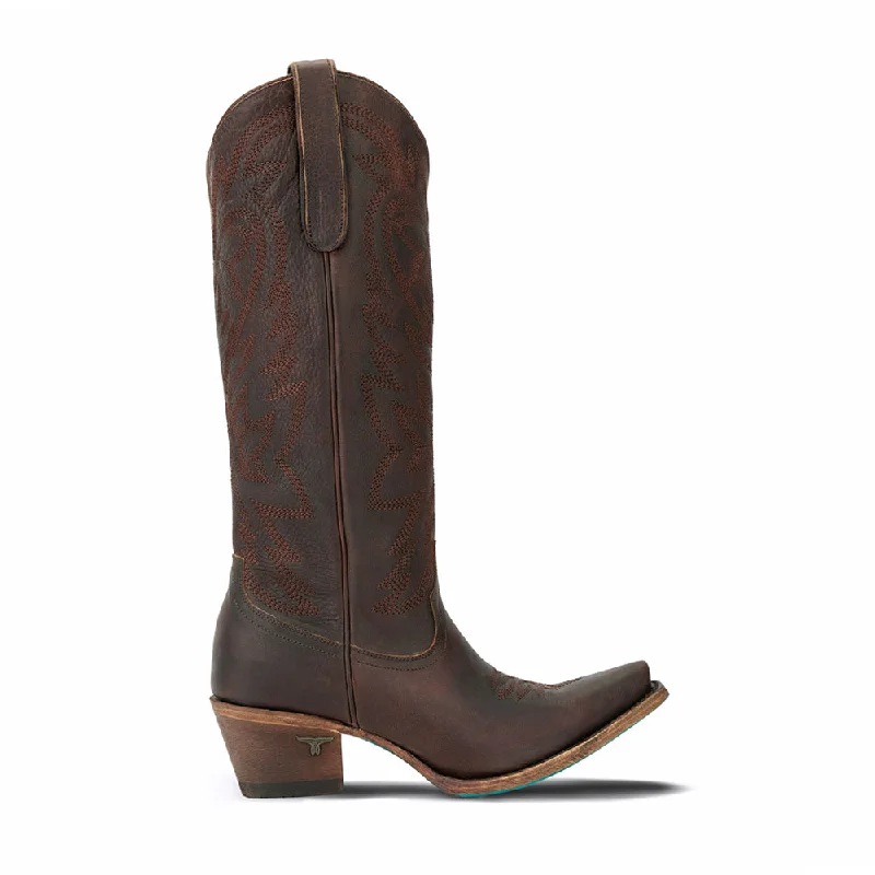 women's cowboy boots in brownSmokeshow Embroidered Snip Toe Zippered Cowboy Boots