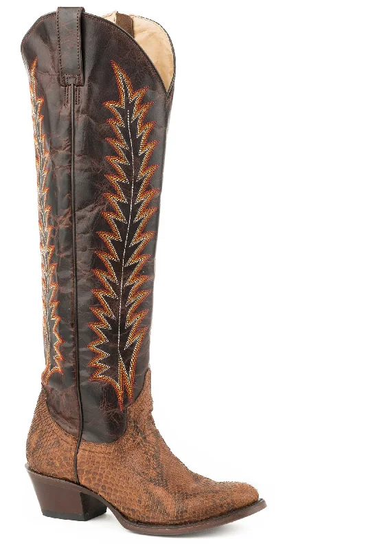 women's cowboy boots for line dancingStetson Womens Brown Python Miley 18In Otk Cowboy Boots women's cowboy boots for line dancingStetson Womens Brown Python Miley 18In Otk Cowboy Boots