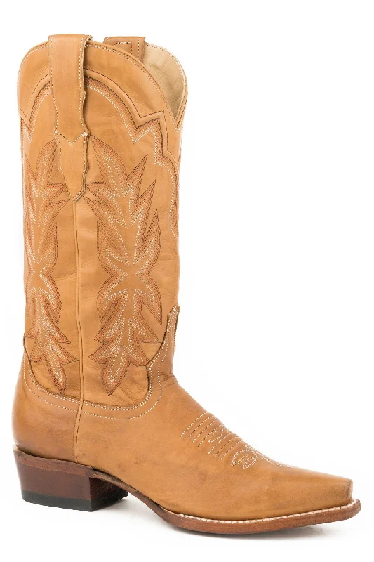 women's suede cowboy bootsStetson Womens Tan Leather 13in Casey Cowboy Boots