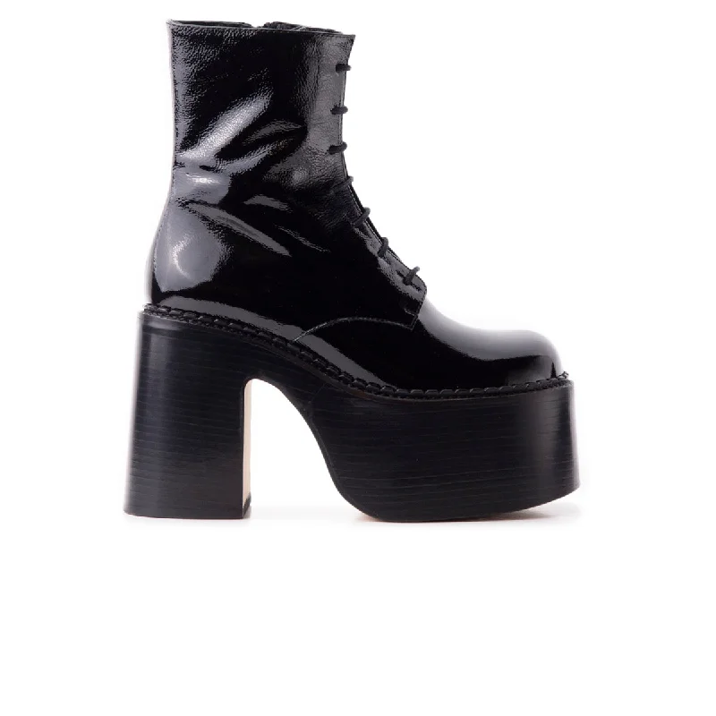 women's ankle boots with floral designTripp Black Naplack