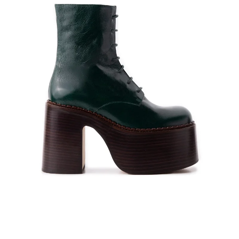 women's ankle boots with unique patternsTripp Green Leather
