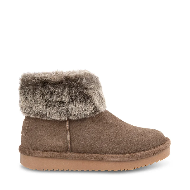 women's booties with unique strapsUMASX TAUPE SUEDE