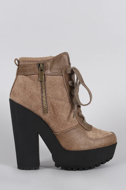 women's booties with lacesZipper Lace Up Contrast Lug Sole Platform Heeled Combat Ankle Boots women's booties with lacesZipper Lace Up Contrast Lug Sole Platform Heeled Combat Ankle Boots
