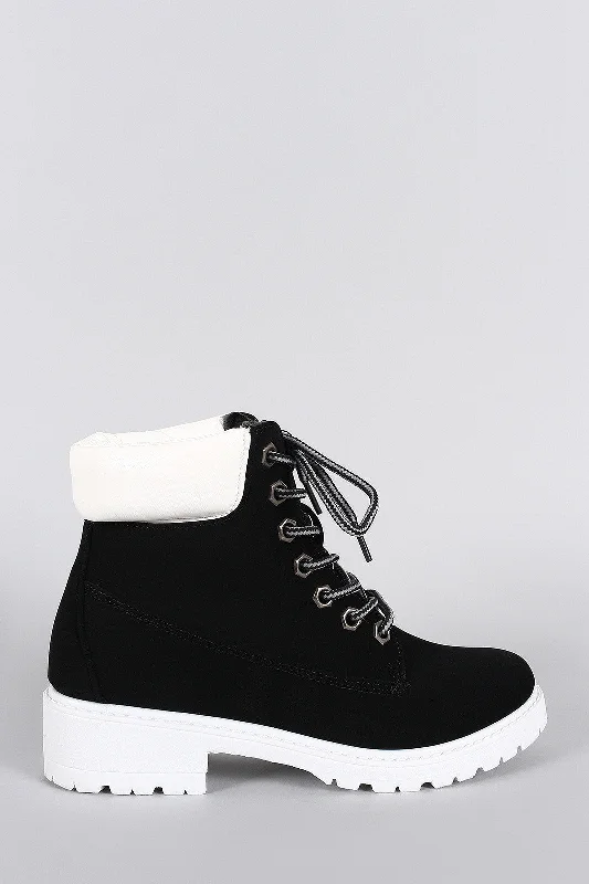 women's booties with floral designTwo Tone Round Toe Lace Up Lug Sole Work Ankle Boots women's booties with floral designTwo Tone Round Toe Lace Up Lug Sole Work Ankle Boots