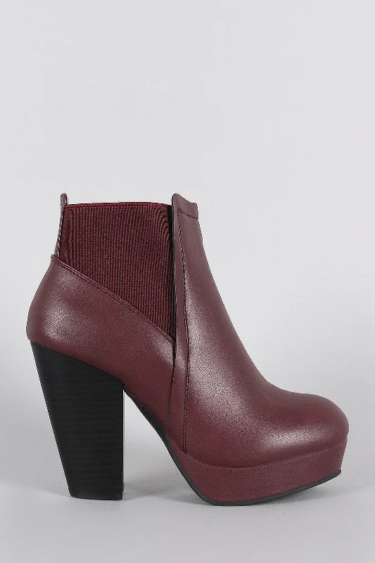 women's booties for fashionWild Diva Lounge Elastic Gores Platform Chunky Heeled Booties women's booties for fashionWild Diva Lounge Elastic Gores Platform Chunky Heeled Booties