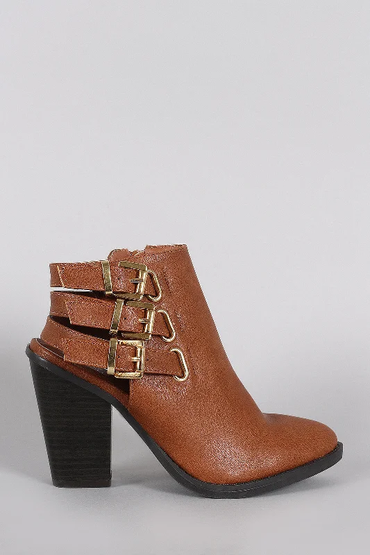 women's booties with platformWild Diva Lounge Buckled Strap Chunky Heeled Ankle Boots women's booties with platformWild Diva Lounge Buckled Strap Chunky Heeled Ankle Boots
