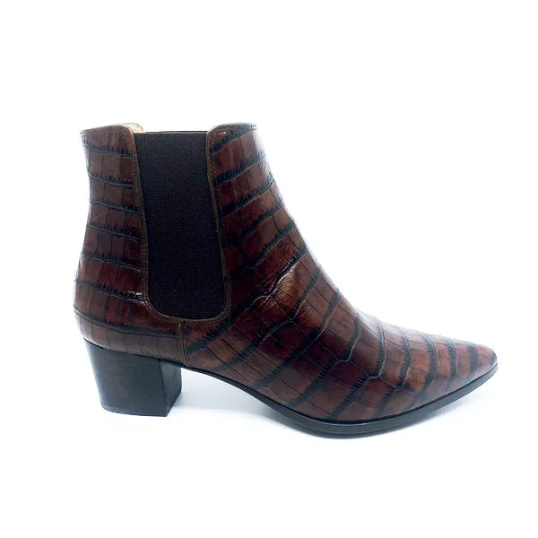women's ankle boots for wide calvesUnisa Jiste Brown Croc