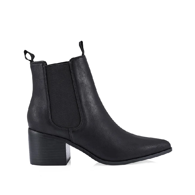 women's ankle boots with kitten heelsFilo Chelsea Ankle Boots - Black Softee