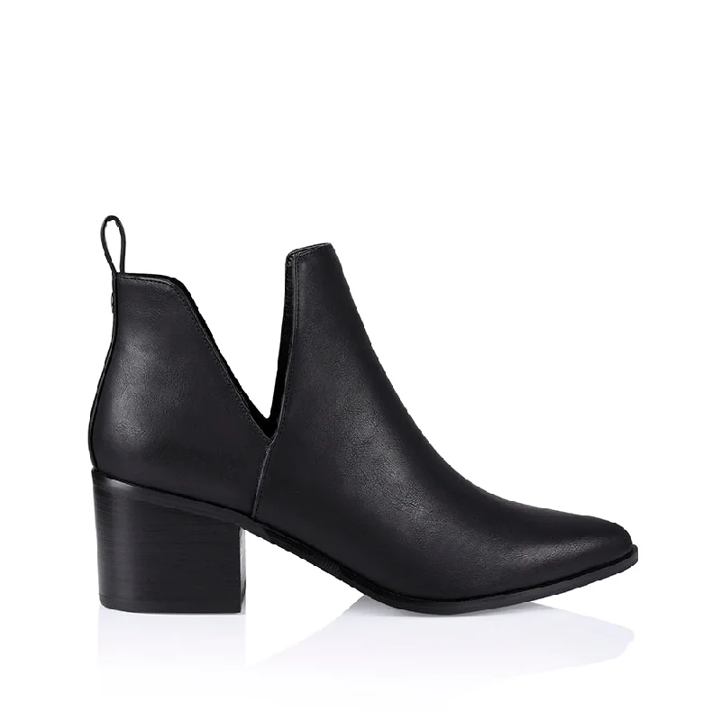 women's ankle boots with snakeskin printFierce Cut Out Ankle Boots - Black Softee