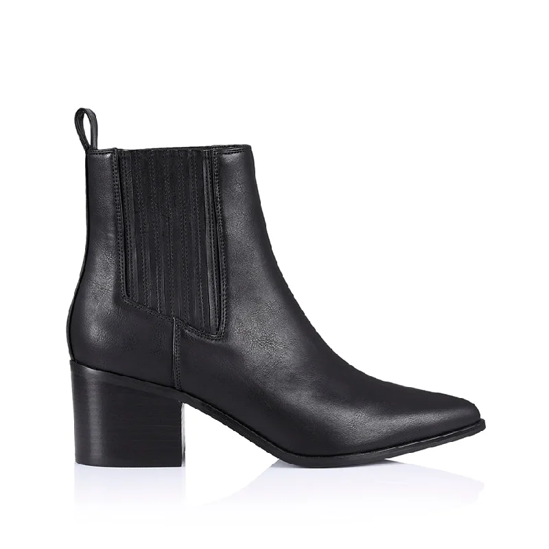 women's ankle boots with chunky heelsFillipin Chelsea Ankle Boots - Black Softee