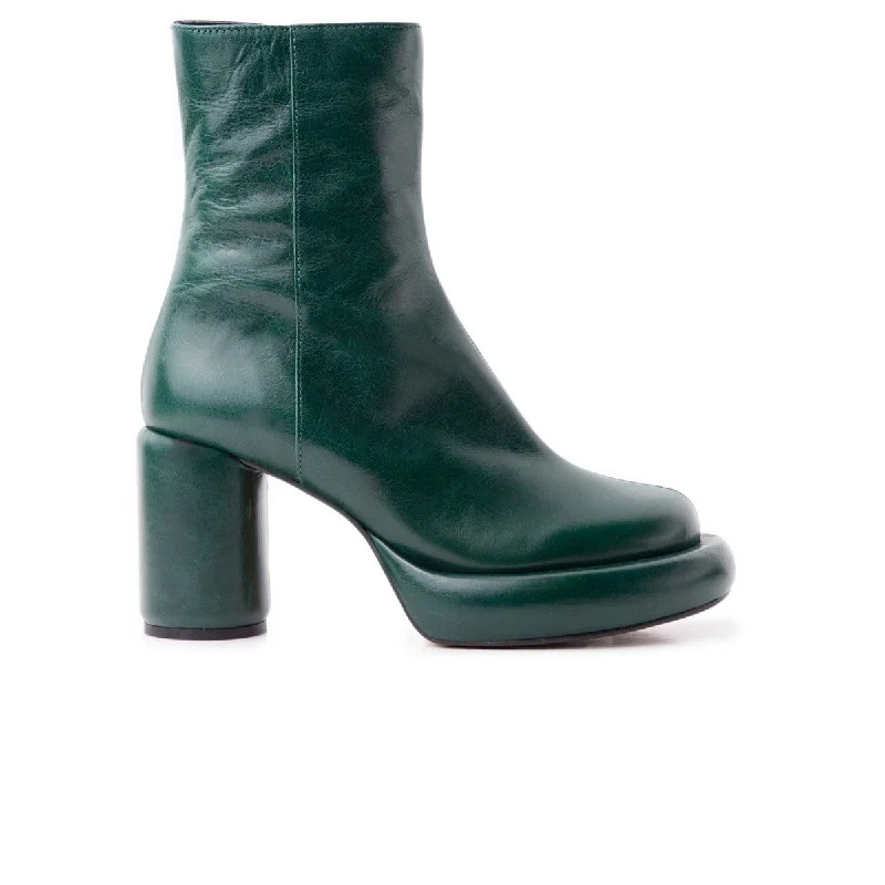 women's ankle boots with unique patternsWeston Dark Green Leather