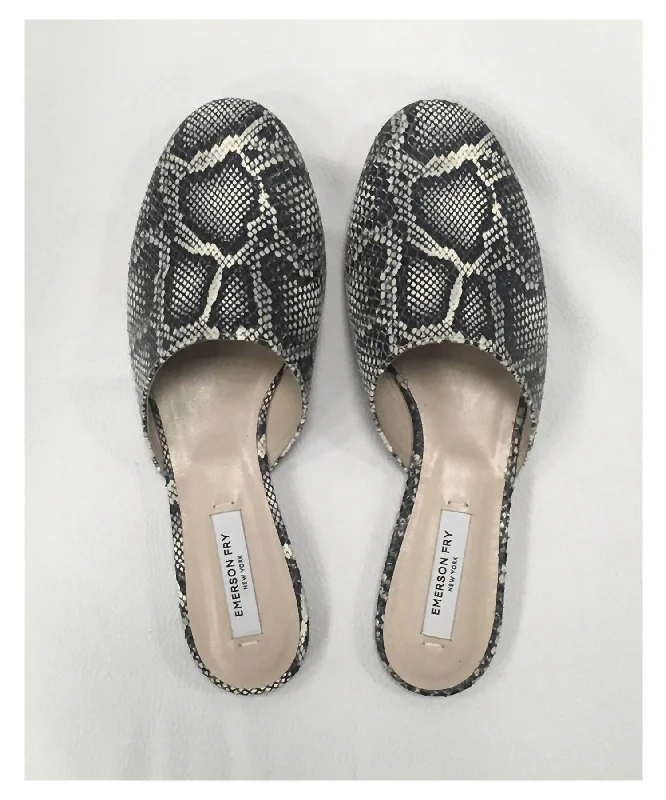 Plus Size Women's Embroidered Velvet Mules in Burgundy for a Luxurious Party OutfitEmbossed Leather Flat Mule In Cobra Plus Size Women's Embroidered Velvet Mules in Burgundy for a Luxurious Party OutfitEmbossed Leather Flat Mule In Cobra