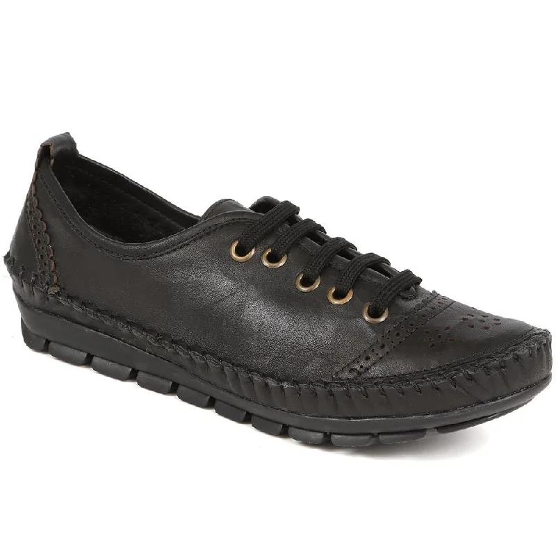 Women's casual shoes in blue for a cool and refreshing lookLeather Lace-Up Pumps  - SIMIN39011 / 325 085