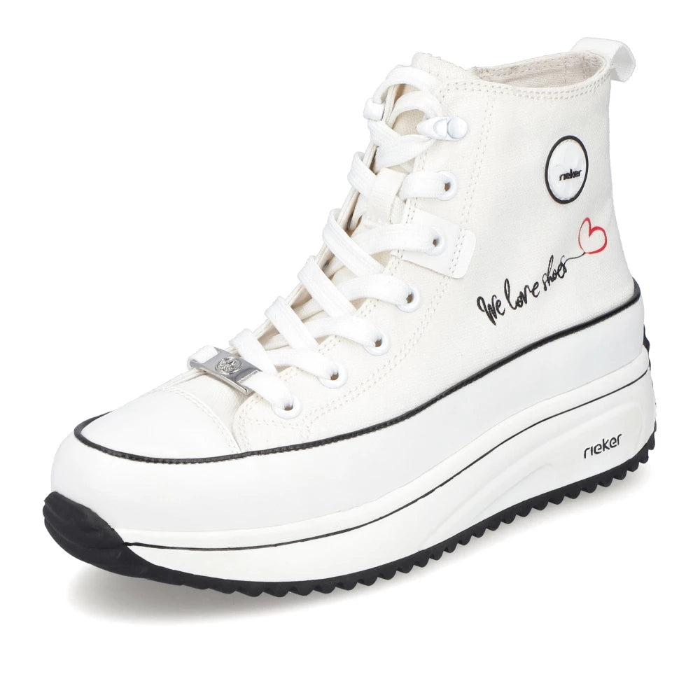 Women's casual wedge shoes with a stylish liftRieker 90012-80