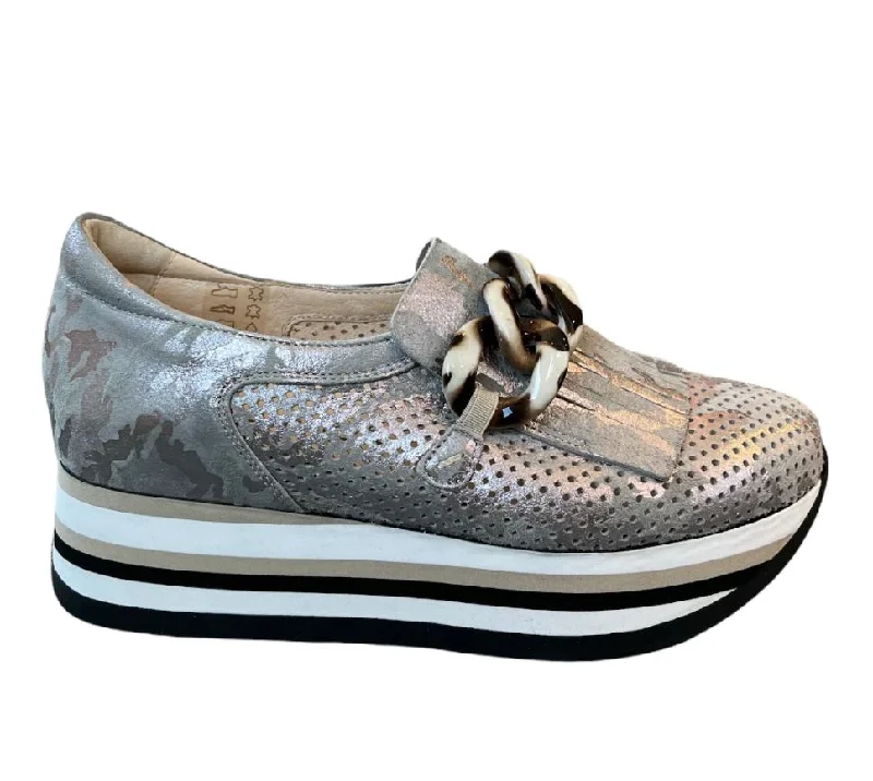 Women's casual sandals for warm - weather outingsSOFTWAVES SLIP-ON WEDGE SNEAKER - METALLIC COMBO - 778081MET Women's casual sandals for warm - weather outingsSOFTWAVES SLIP-ON WEDGE SNEAKER - METALLIC COMBO - 778081MET