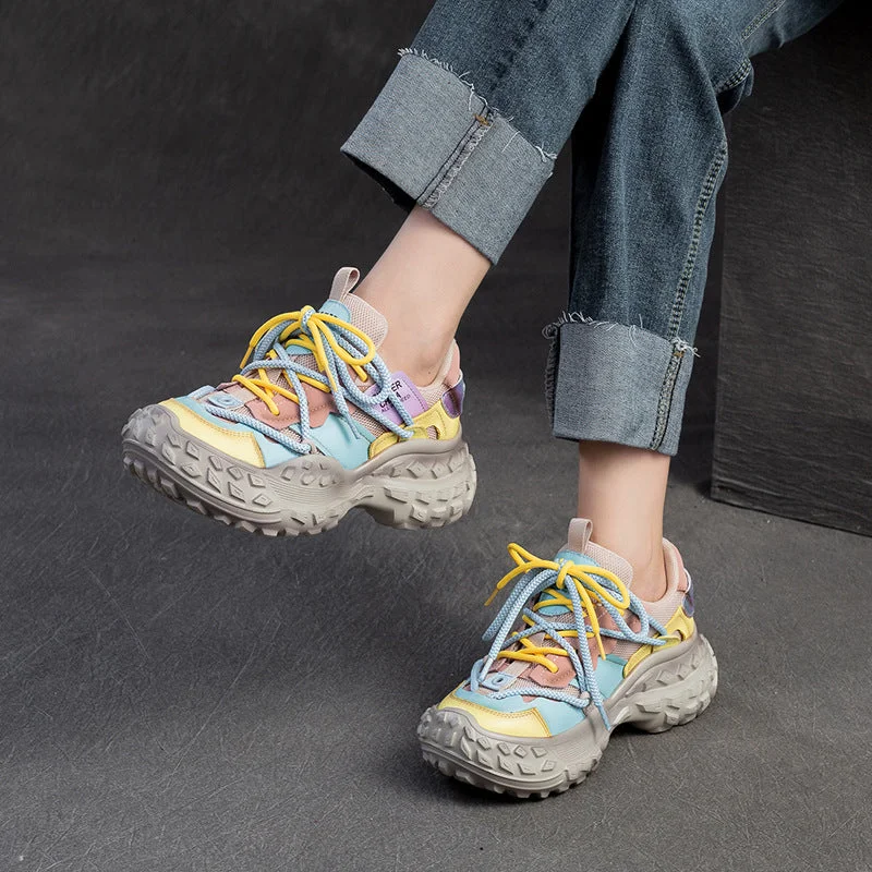 Women's casual platform shoes for added heightWomen Fashion Breathable Color Matching Casual Shoes Women's casual platform shoes for added heightWomen Fashion Breathable Color Matching Casual Shoes