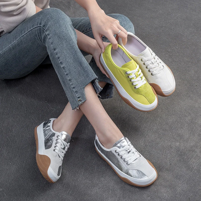 Women's casual shoes with studs for an edgy lookWomen Fashion Color Matching Leather Casual Shoes Women's casual shoes with studs for an edgy lookWomen Fashion Color Matching Leather Casual Shoes