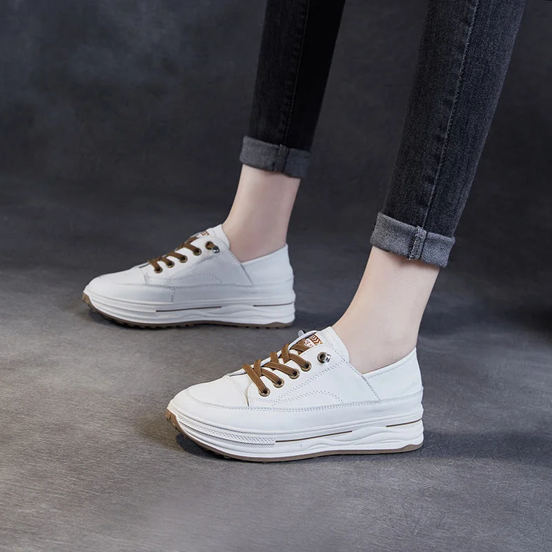 Women's casual shoes for walking long distancesWomen Fashion Leather Thick Soled Casual Shoes Women's casual shoes for walking long distancesWomen Fashion Leather Thick Soled Casual Shoes