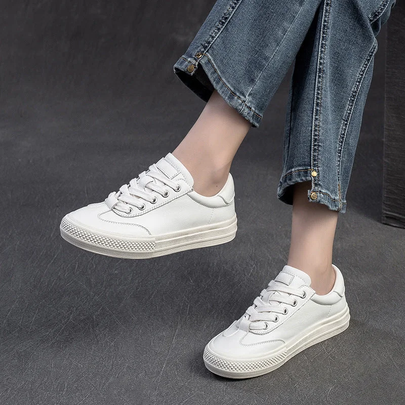 Women's casual ankle boots for a versatile optionWomen Leather Flat Low Top Casual Shoes