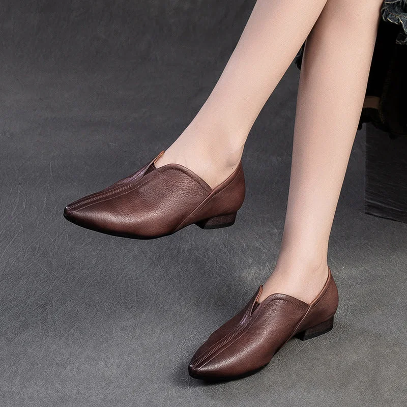 Women's casual shoes for a casual office environmentWomen Minimalism Retro Leather Pointed Toe Casual Shoes Women's casual shoes for a casual office environmentWomen Minimalism Retro Leather Pointed Toe Casual Shoes