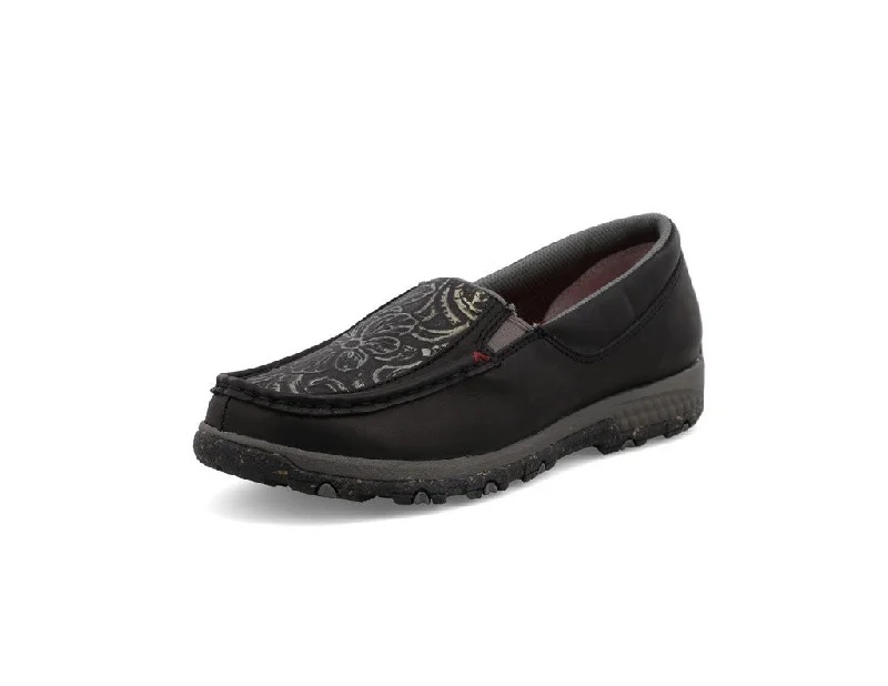 Women's casual shoes for a coffee dateTwisted X Women's Slip-On Driving Moc – Black & Tooled Women's casual shoes for a coffee dateTwisted X Women's Slip-On Driving Moc – Black & Tooled