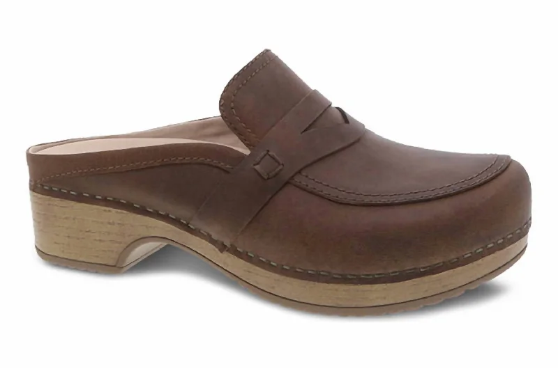 Women's Tassel - Trimmed Mules in Beige for a Laid - Back and Bohemian LookWomen's Bel Penny Mule In Oiled Brown Women's Tassel - Trimmed Mules in Beige for a Laid - Back and Bohemian LookWomen's Bel Penny Mule In Oiled Brown
