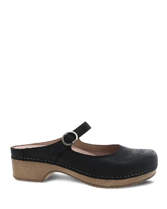 Women's Block Heel Mules in Dark Green with Cut - Out Details for a Stylish EdgeWomen's Bria Burnished Mary Jane Mule In Black Women's Block Heel Mules in Dark Green with Cut - Out Details for a Stylish EdgeWomen's Bria Burnished Mary Jane Mule In Black
