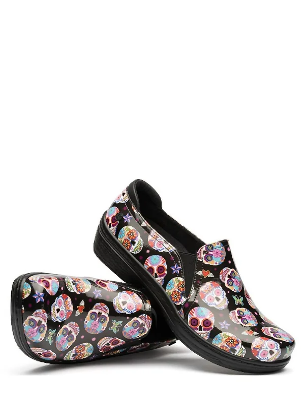 Plus Size Women's Metallic Mules in Rose Gold for a Glamorous and Trendy StyleWomen's Moxy Clog - Wide Width In Candy Skulls Plus Size Women's Metallic Mules in Rose Gold for a Glamorous and Trendy StyleWomen's Moxy Clog - Wide Width In Candy Skulls