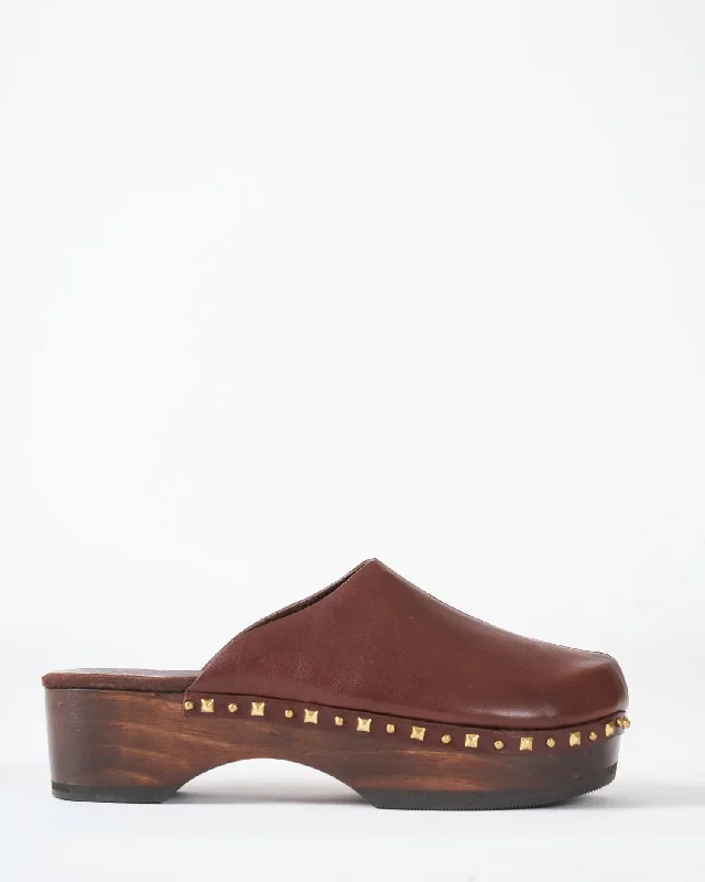 Women's Low - Heel Patent Leather Mules in Red for a Bold and Chic Office LookWomen's Scout Clog Sandals In Brown Nappa Women's Low - Heel Patent Leather Mules in Red for a Bold and Chic Office LookWomen's Scout Clog Sandals In Brown Nappa