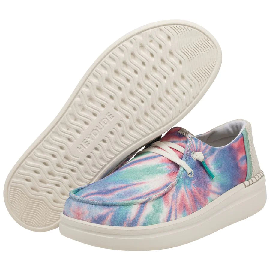 Women's casual shoes with stripes for a classic designHey Dude Wendy Rise Tie Dye